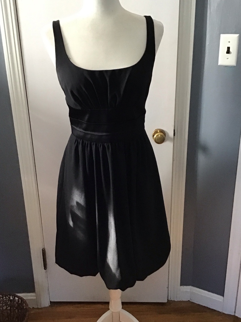 London Times Black Scoop-Neck Mini Dress